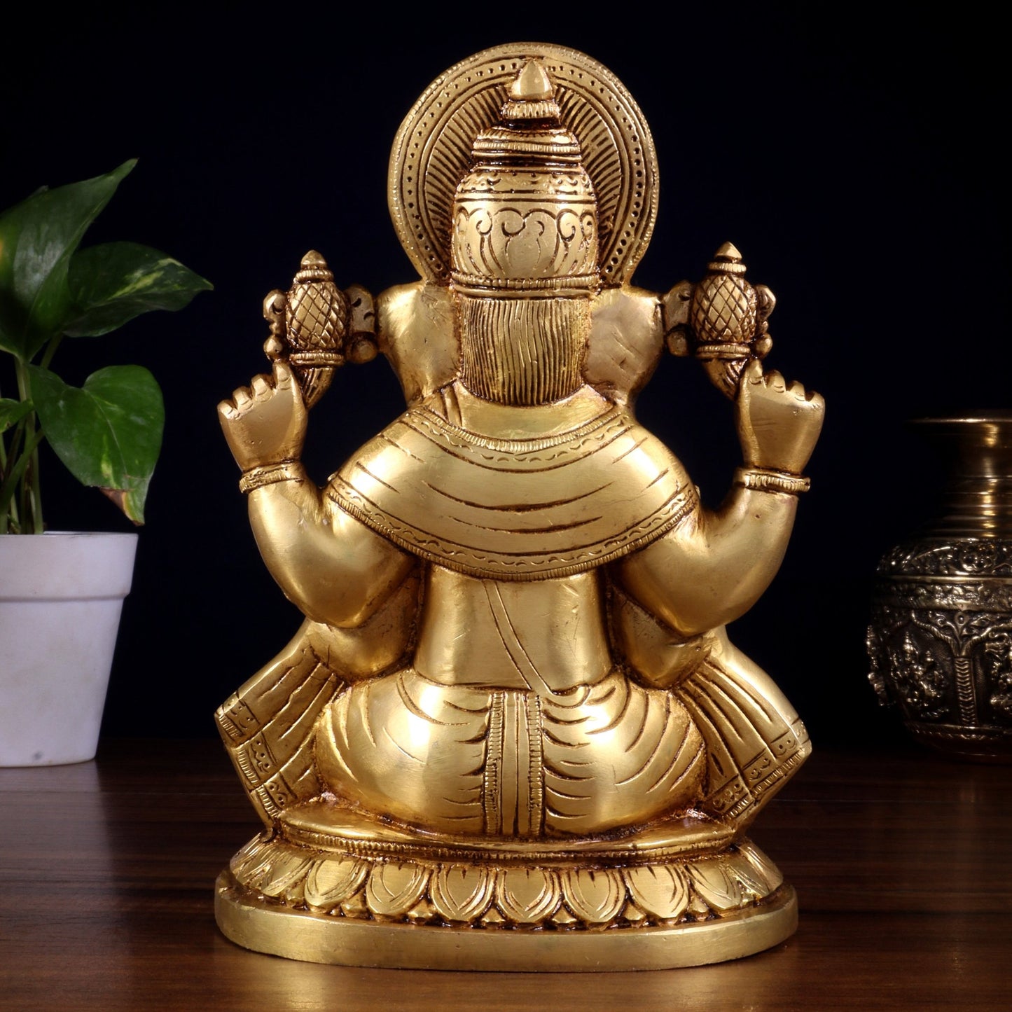 Pure Brass Lord Ganesha Statue (8 Inch) - Budhshiv.com