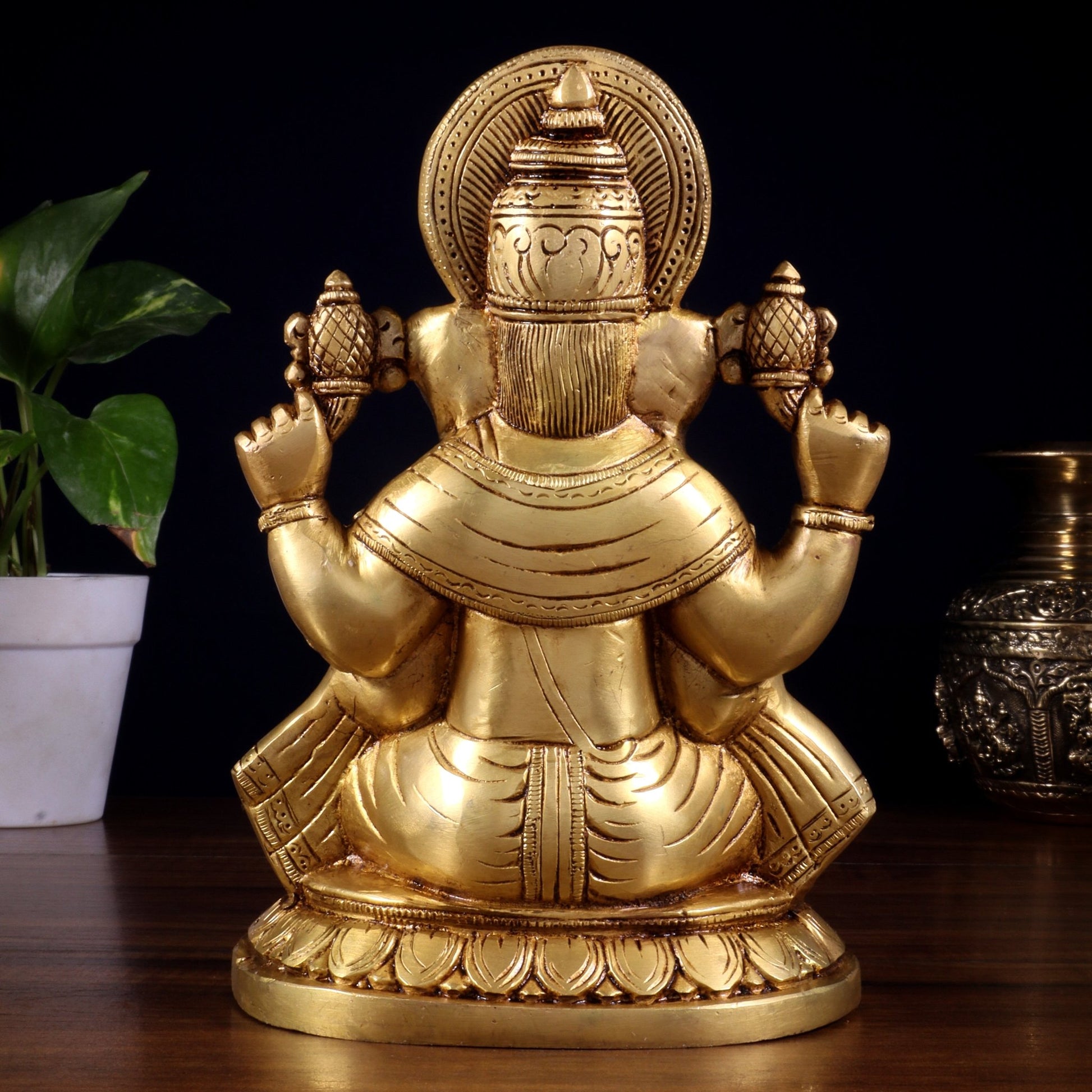 Pure Brass Lord Ganesha Statue (8 Inch) - Budhshiv.com