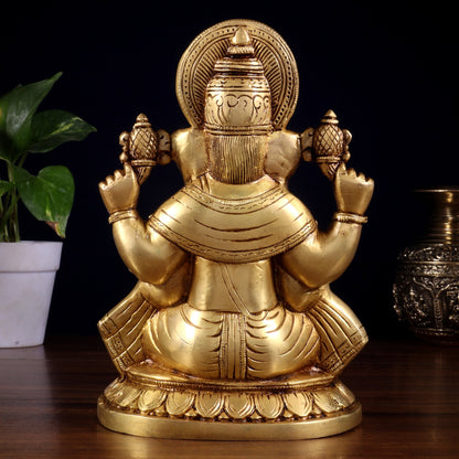 Pure Brass Lord Ganesha Statue (8 Inch) - Budhshiv.com