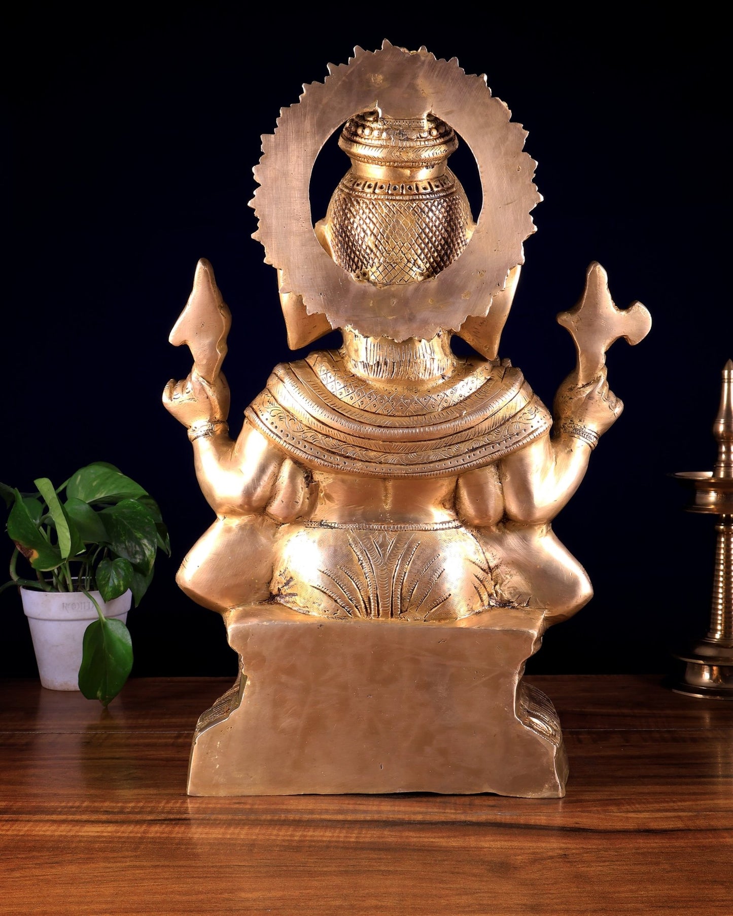 Pure Brass Lord Ganesha Statue – Ideal for House or Office Entrance 18 inch - Budhshiv.com