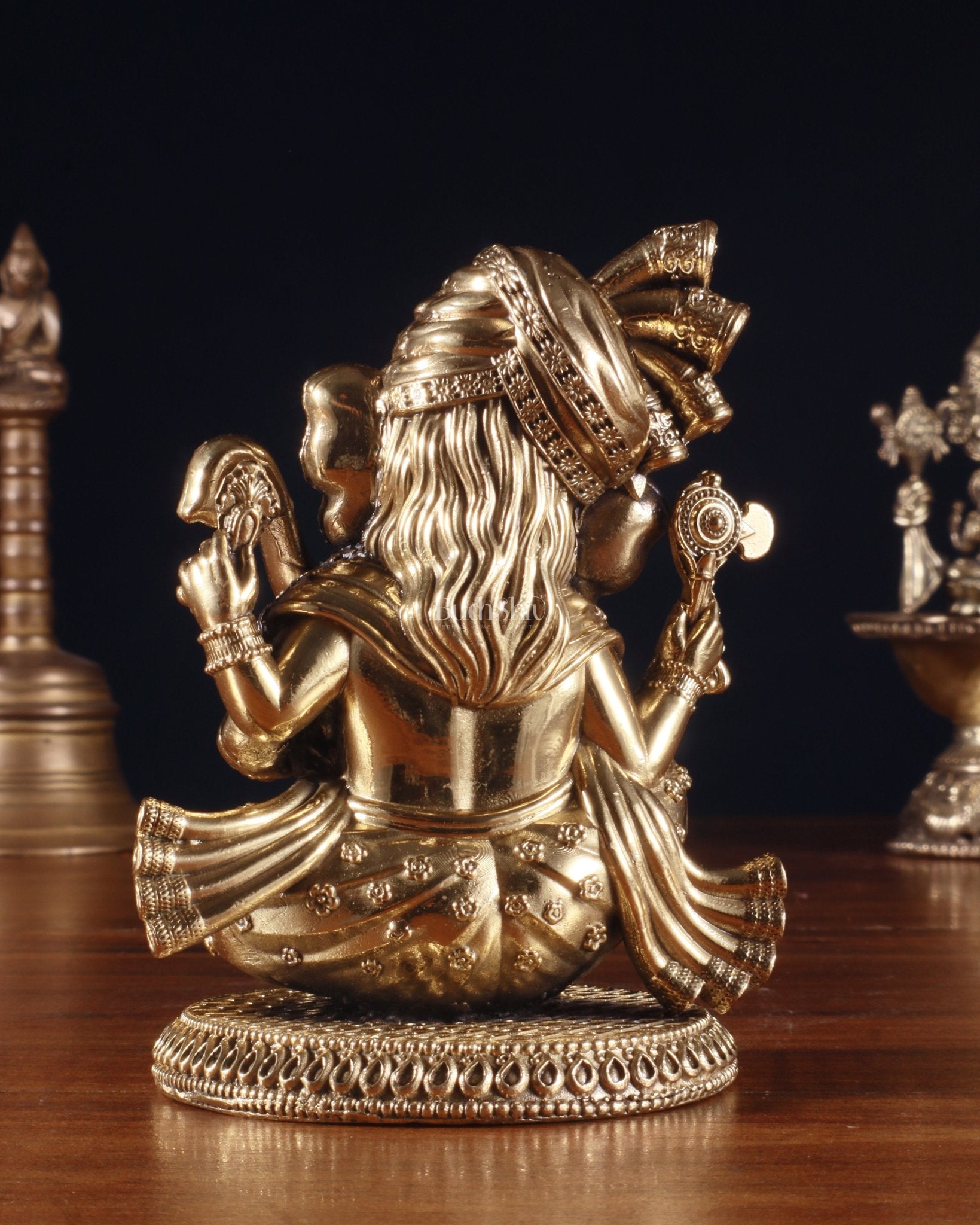 Pure Brass Lord Ganesha with Turban – Superfine Idol, 4 Inch - Budhshiv.com