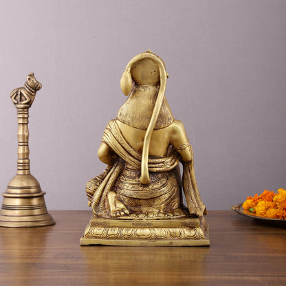 Pure Brass Lord Hanuman Aashirwaad Idol 10" - Budhshiv.com