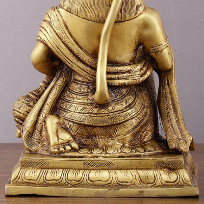 Pure Brass Lord Hanuman Aashirwaad Idol 10" - Budhshiv.com