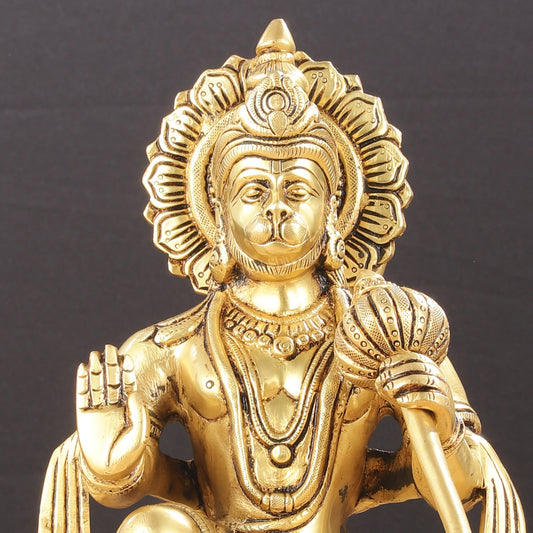 Pure Brass Lord Hanuman Statue 12 inch - Budhshiv.com