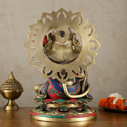 Pure Brass Lord Hanuman Statue - 18 inch with Meenakari - Budhshiv.com