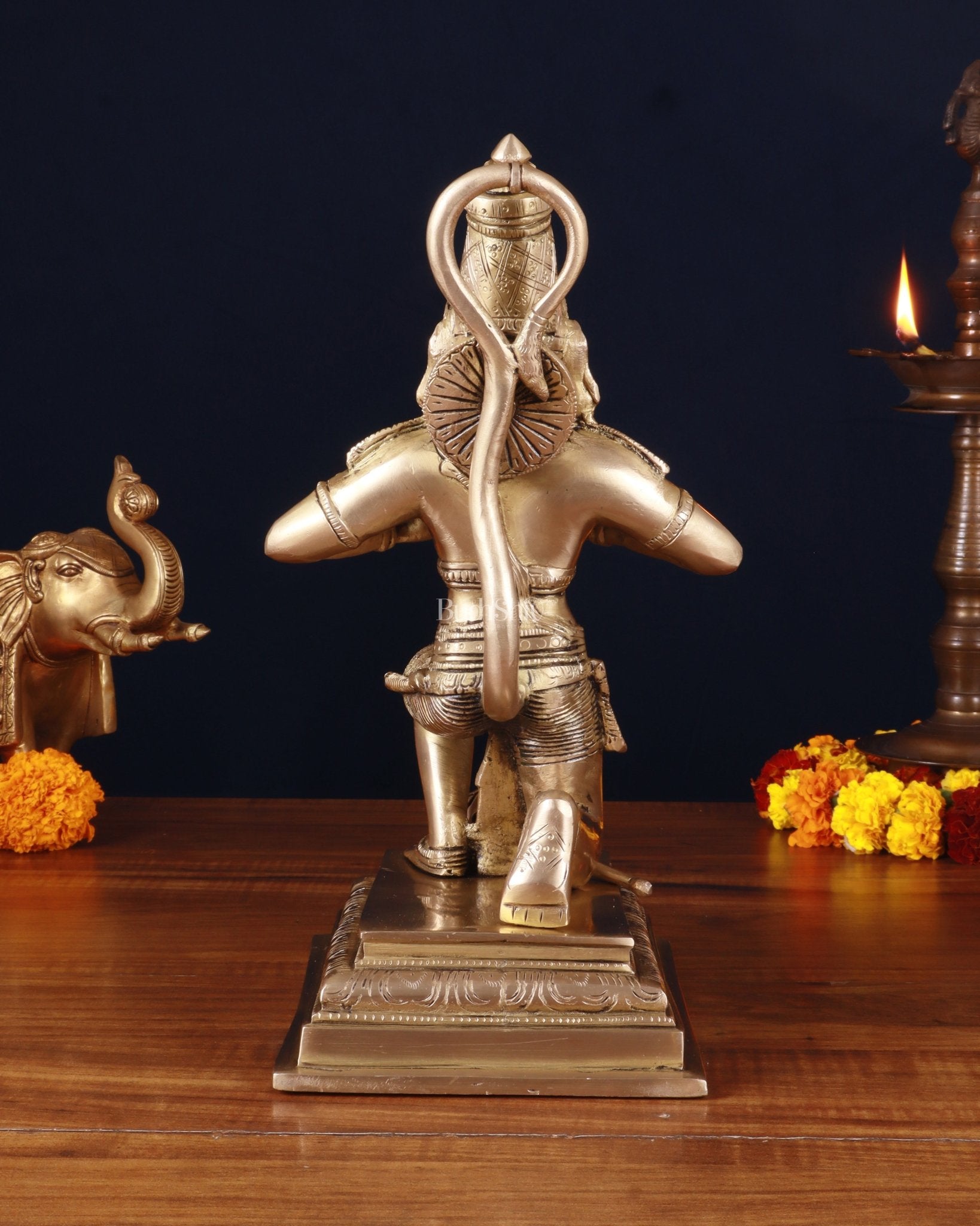 Pure Brass Lord Hanuman Tearing Chest Statue – 12 Inch - Budhshiv.com