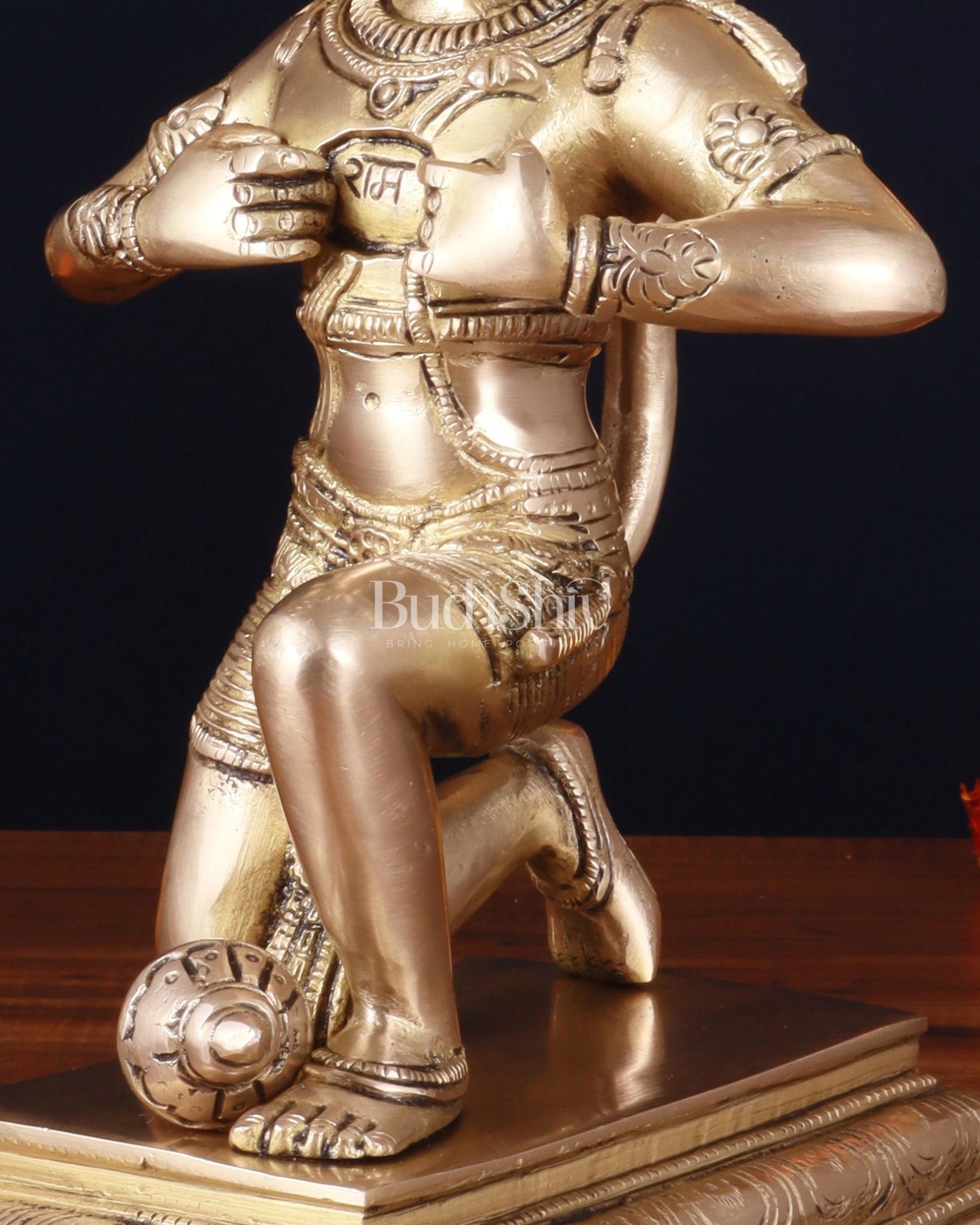 Pure Brass Lord Hanuman Tearing Chest Statue – 12 Inch - Budhshiv.com