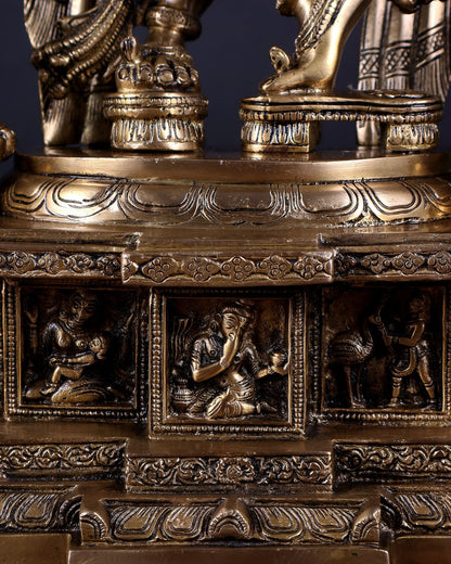 Pure Brass Lord Krishna Chola - Inspired Sculpture 25 inch - Budhshiv.com