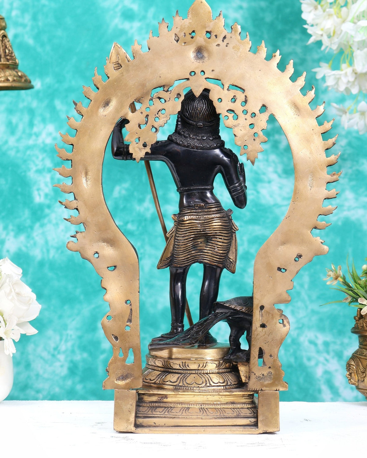 Pure Brass Lord Murugan Swamy Kartikeya Statue 16.5 inch - Budhshiv.com
