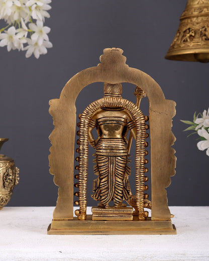 Pure Brass Lord Murugan Swamy statue 9" - Budhshiv.com