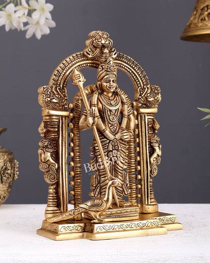 Pure Brass Lord Murugan Swamy statue 9" - Budhshiv.com