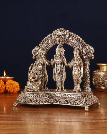 Pure Brass Lord Ram Darbar Intricately Crafted Statue – 9.5 Inch - Budhshiv.com