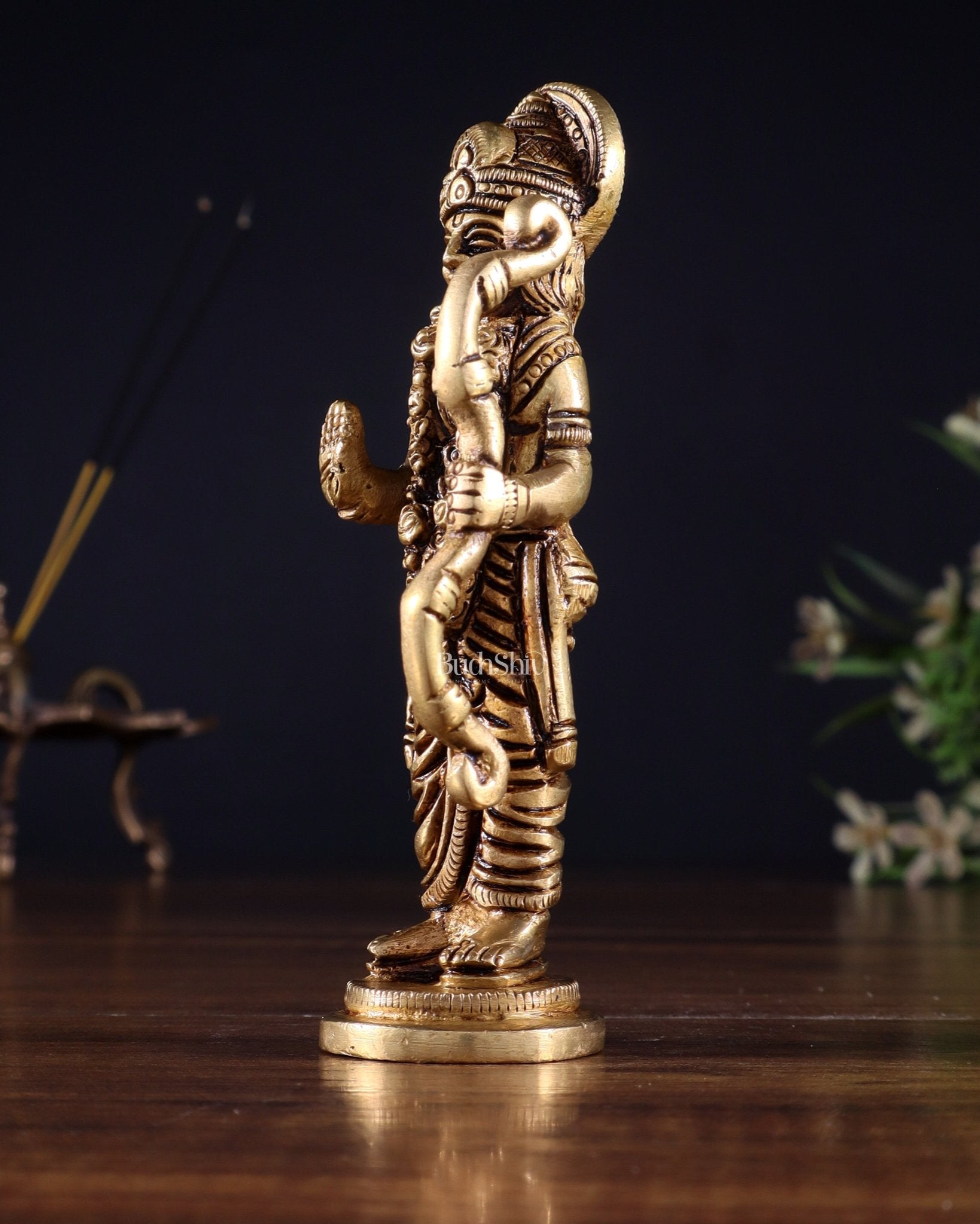 Pure Brass Lord Rama Statue – 4.5" Miniature Idol for Home Temple - Budhshiv.com
