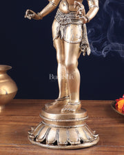 Pure Brass Lord Shiva as Pashupatinath Standing Sculpture – Hoysala Inspired 18" - Budhshiv.com