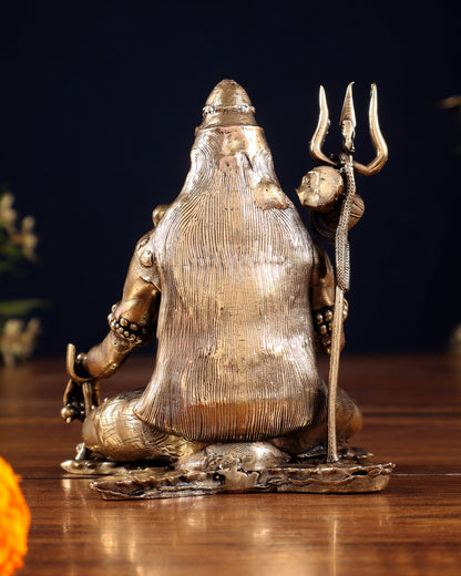 Pure Brass Lord Shiva Blessing Statue – Superfine Finish – 4" - Budhshiv.com