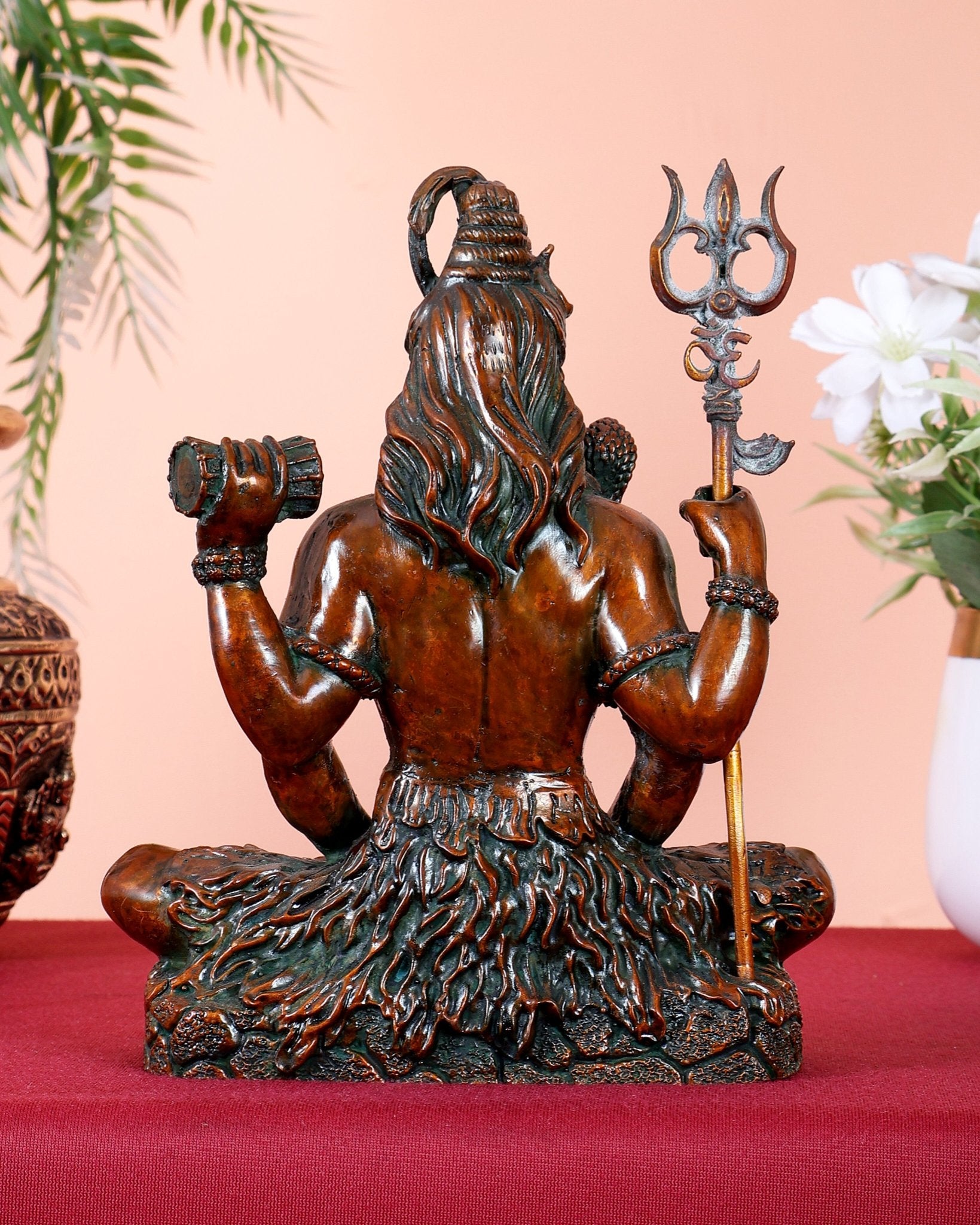Pure Brass Lord Shiva Idol chola brown tone hollow casted superfine idols - Budhshiv.com