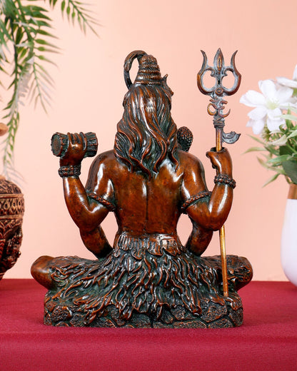 Pure Brass Lord Shiva Idol chola brown tone hollow casted superfine idols - Budhshiv.com