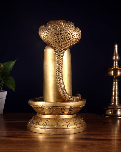 Pure Brass Lord Shiva Mukhalingam Shivling – 12 Inch - Budhshiv.com
