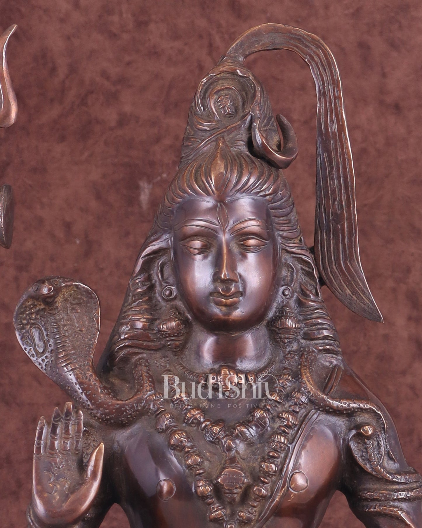 Pure Brass Lord Shiva Statue - 18" brown tone - Budhshiv.com