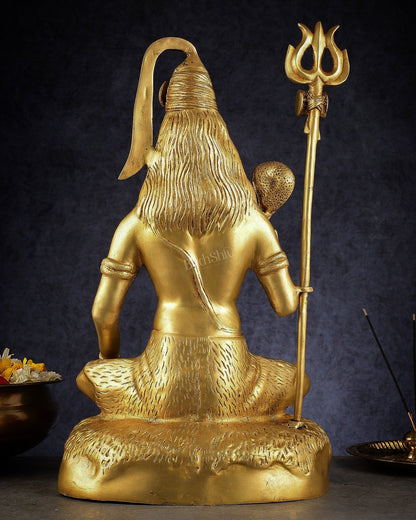 Pure Brass Lord Shiva Statue - 18" - Budhshiv.com