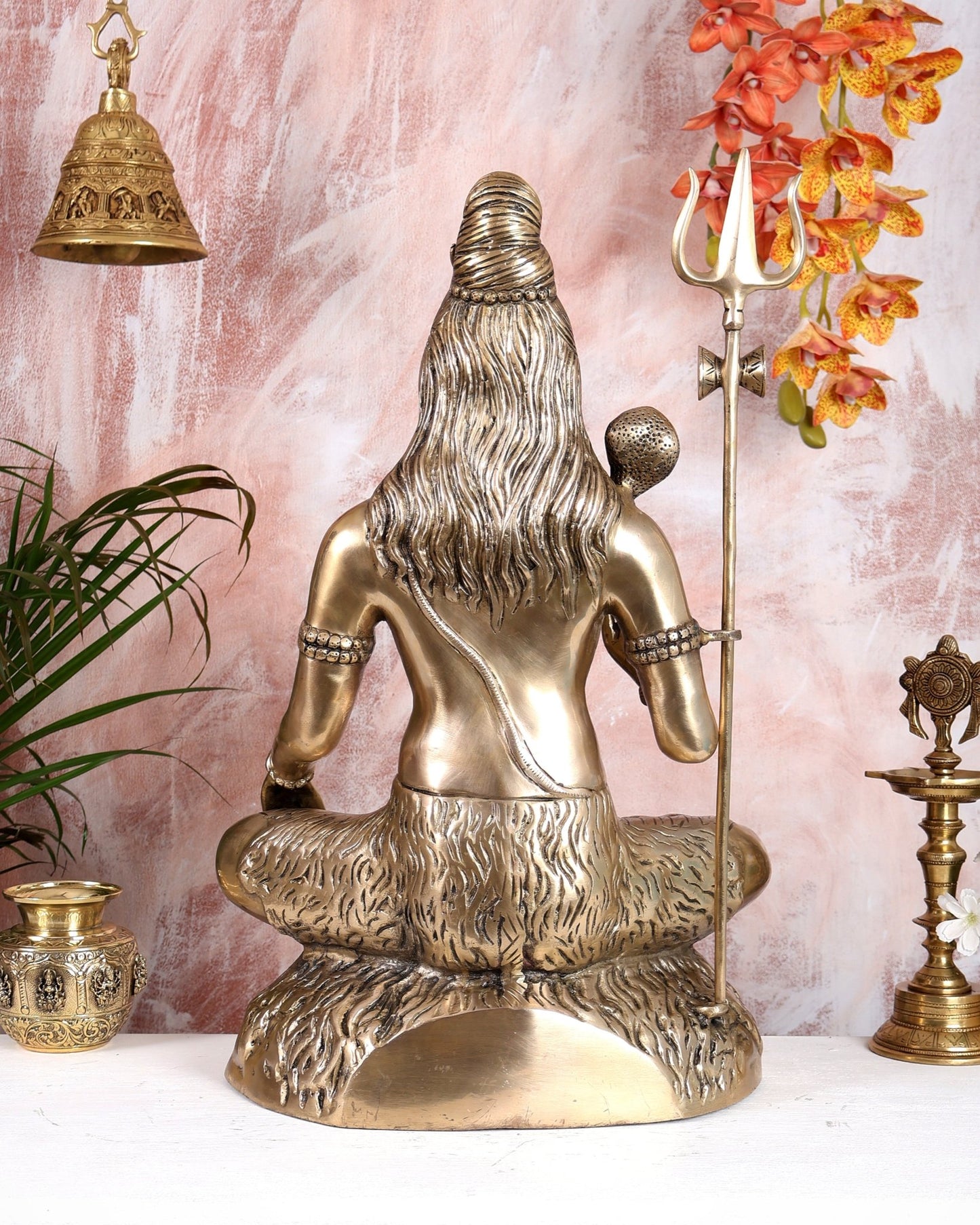 Pure Brass Lord Shiva Statue - 23" matte finish - Budhshiv.com