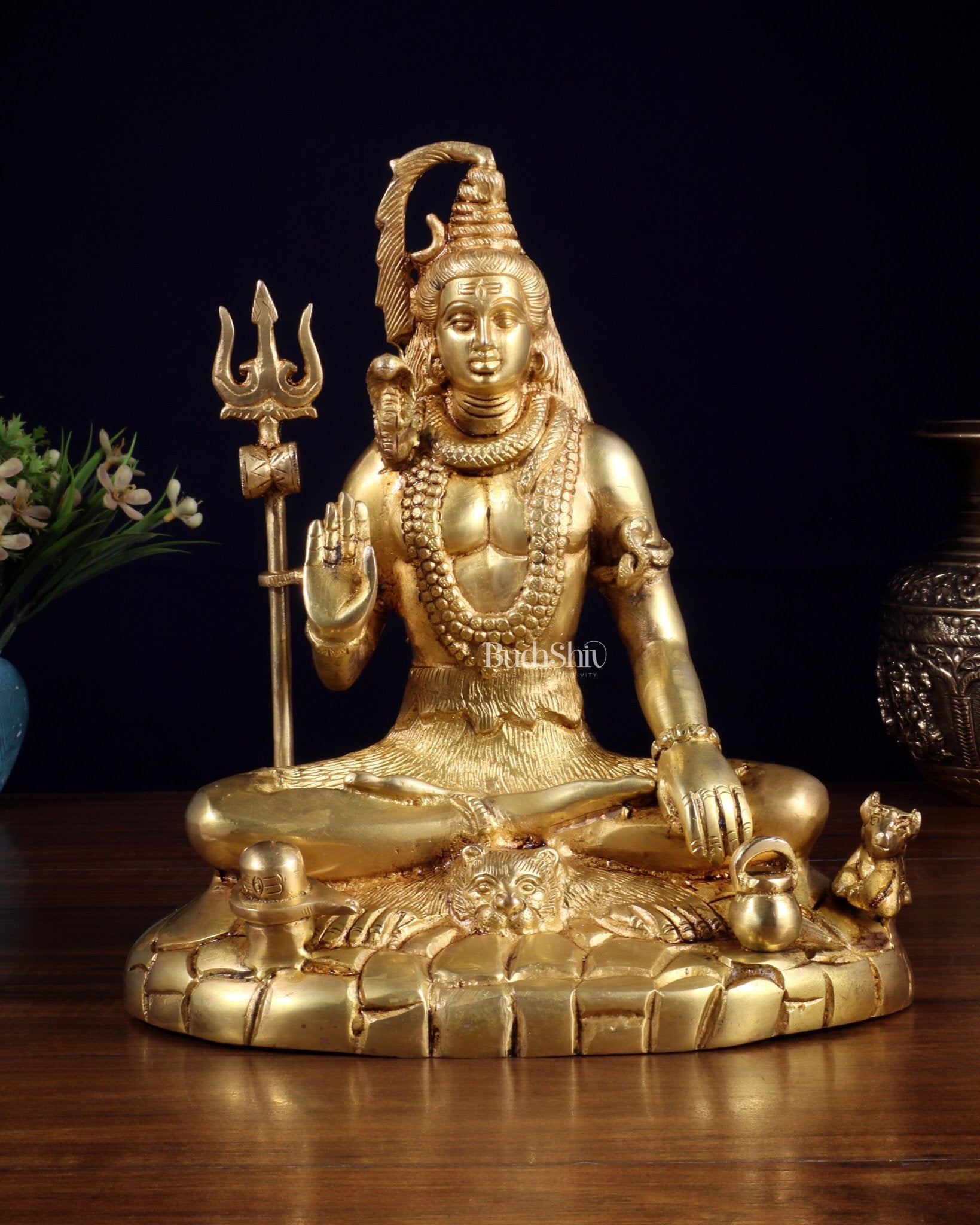 Pure Brass Lord Shiva Statue | 9 Inch - Budhshiv.com