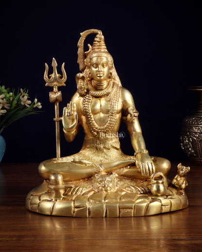 Pure Brass Lord Shiva Statue | 9 Inch - Budhshiv.com