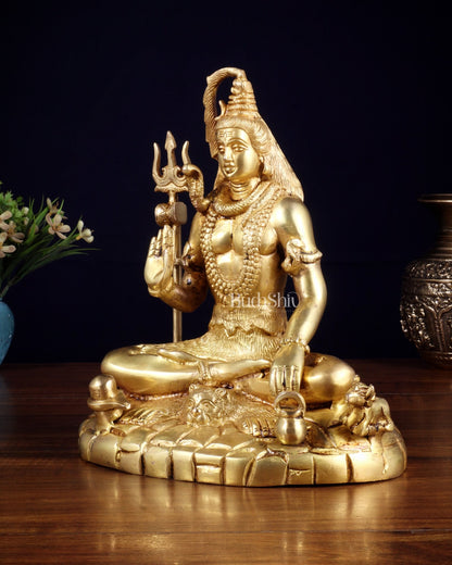 Pure Brass Lord Shiva Statue | 9 Inch - Budhshiv.com