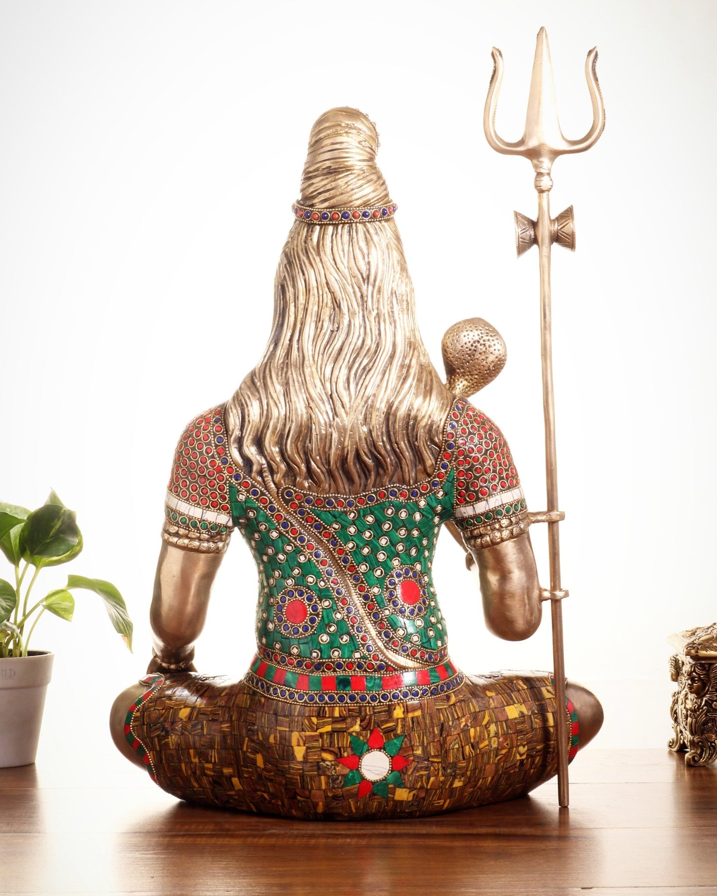 Pure Brass Lord Shiva Statue – Mahadev Idol in Blessing Posture 20" - Budhshiv.com