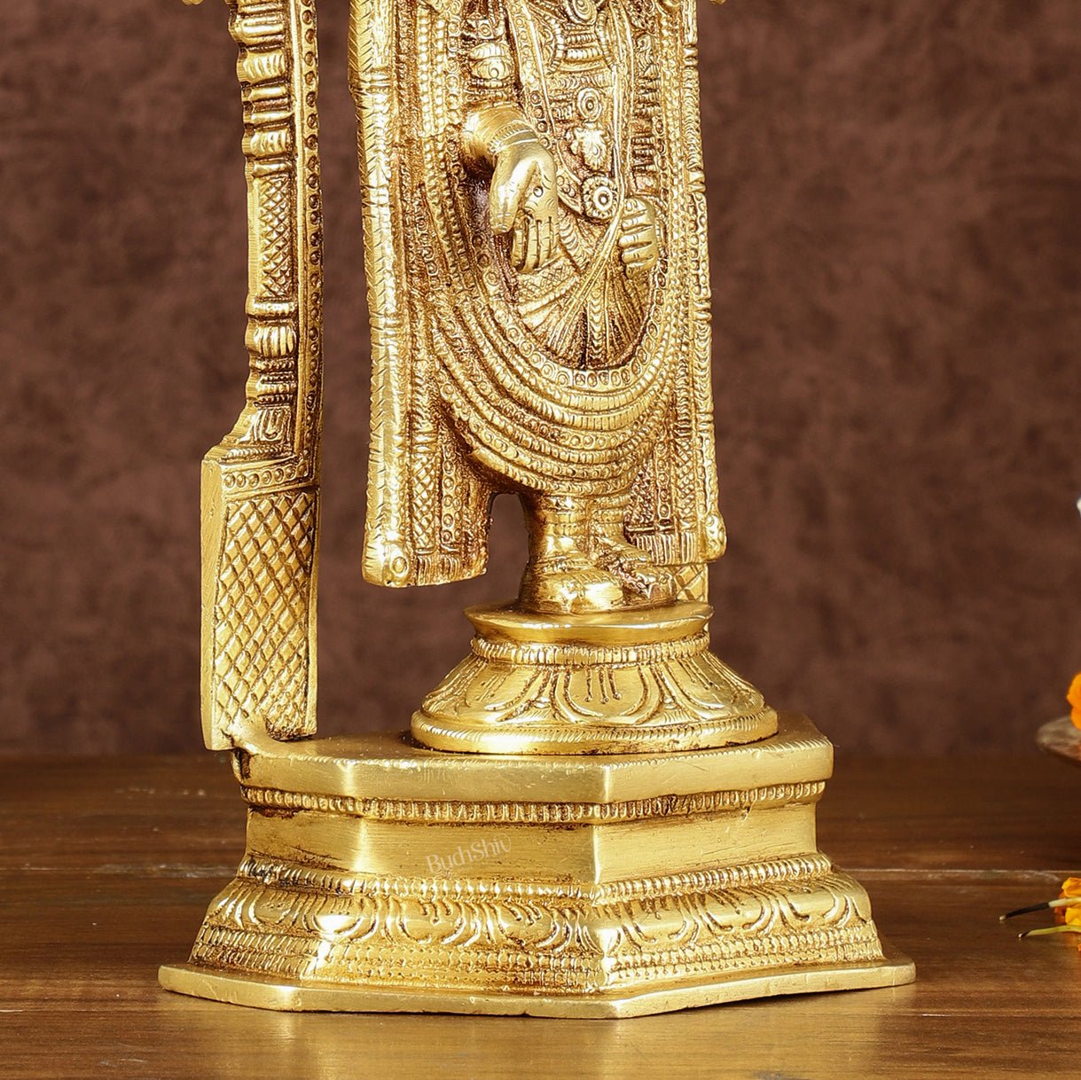 Pure Brass Lord Tirupati Balaji Statue | Height: 12 inch - Budhshiv.com