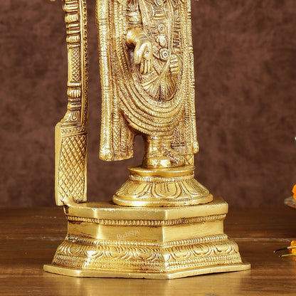 Pure Brass Lord Tirupati Balaji Statue | Height: 12 inch - Budhshiv.com