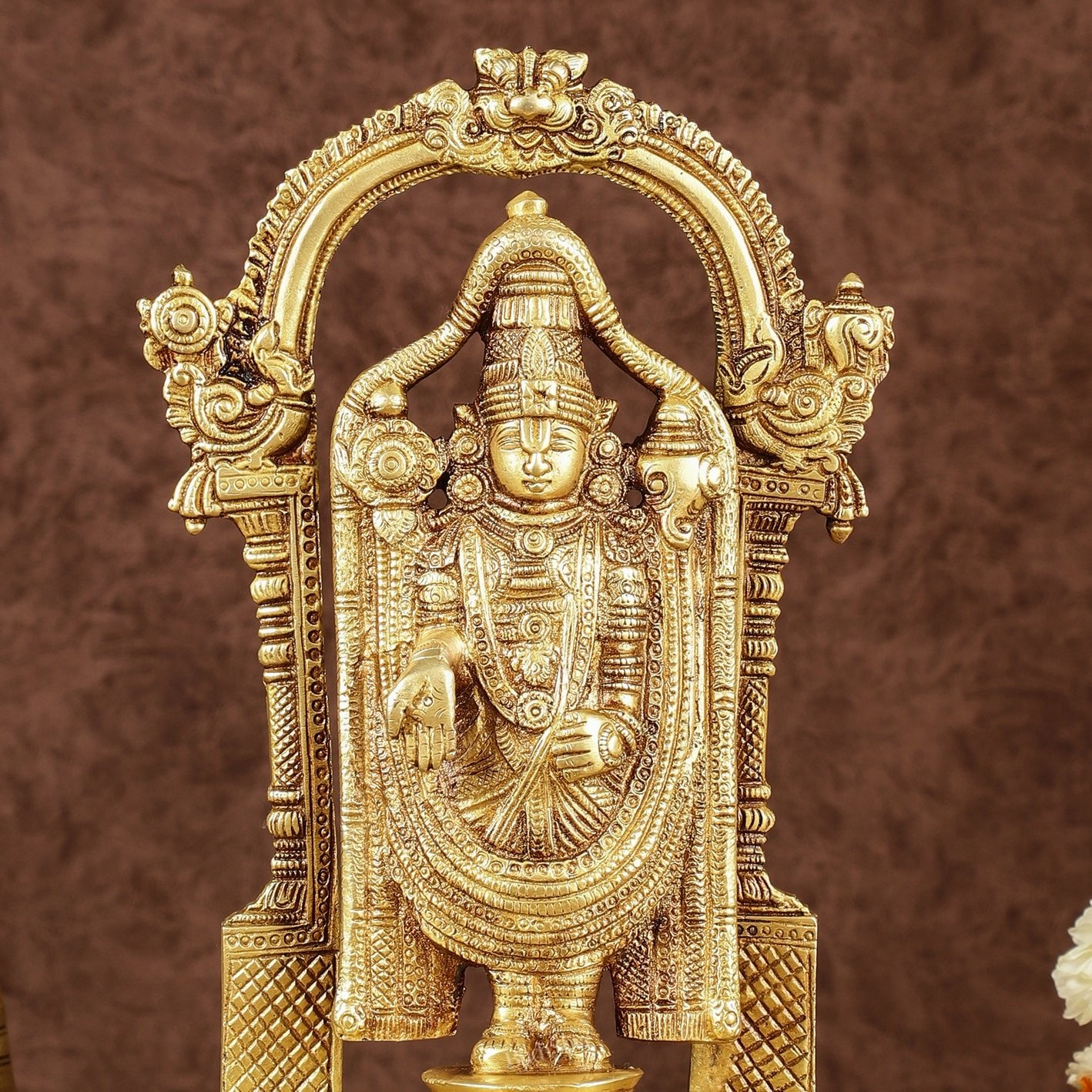 Pure Brass Lord Tirupati Balaji Statue | Height: 12 inch - Budhshiv.com
