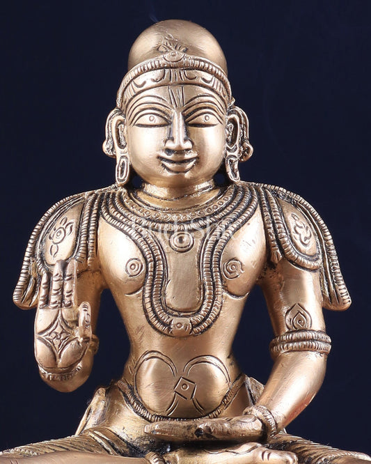 Pure Brass Madhurakavi Alvar - Azhwar Saint of South India 8.25" - Budhshiv.com
