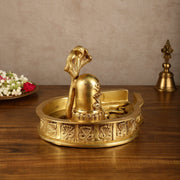 Pure Brass Mahakaal Shiva Lingam | 8x12x10 Inch - Budhshiv.com