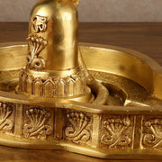 Pure Brass Mahakaal Shiva Lingam | 8x12x10 Inch - Budhshiv.com