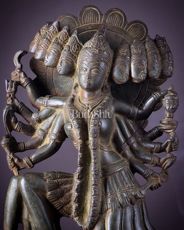 Pure Brass mahavidya Mahakali Statue Idol 15" - Budhshiv.com