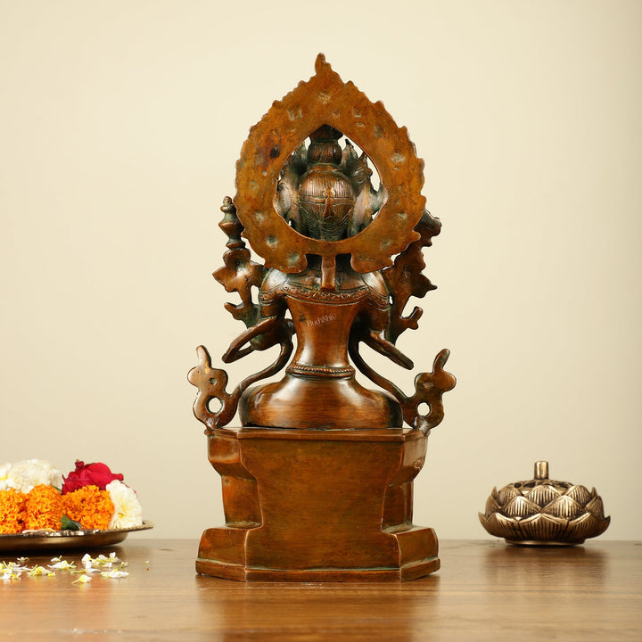 Pure Brass Maitreya Buddha Future Buddha Idol - Symbol of Hope 11" - Budhshiv.com