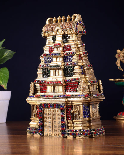 Pure Brass Meenakshi Temple Replica – 9.5 Inch - Budhshiv.com