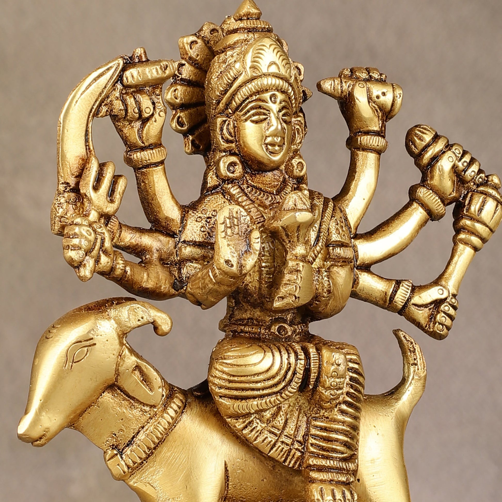 Pure Brass Meldi Mata Idol 5.5 inch - Budhshiv.com