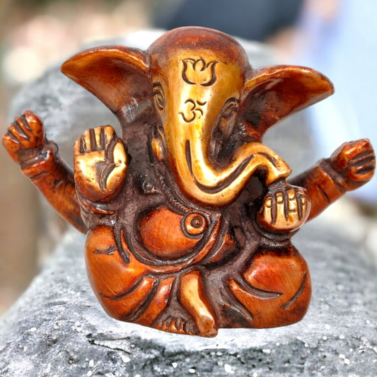 Pure Brass Miniature Appu Ganesha Idol 2.5 inch - Budhshiv.com