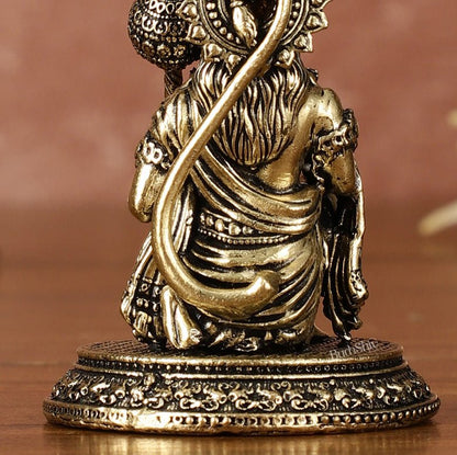 Pure Brass Miniature Lord Hanuman Idol - 2.5 Inch - Budhshiv.com