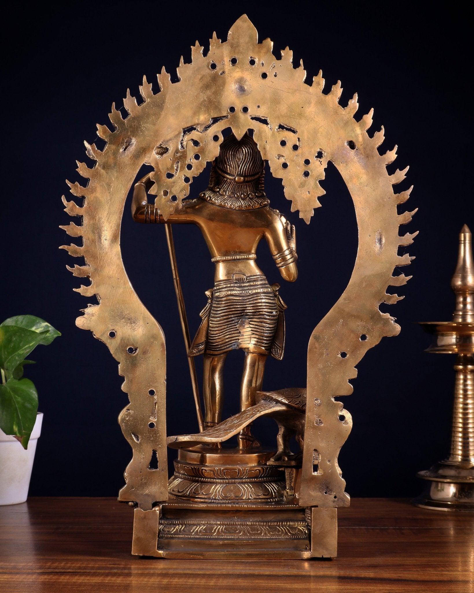 Pure Brass Murugan swamy Kartikeya Idol 16.5 inch - Budhshiv.com