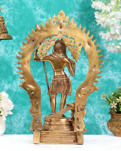 Pure Brass Murugan swamy Kartikeya Idol 16.5 inch - Budhshiv.com