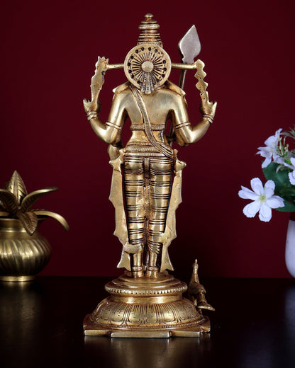 Pure Brass Murugan Swamy Statue 10.5 inch - Budhshiv.com