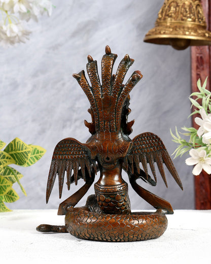 Pure Brass Naga Kanya Idol – Chola Tone Finish 8.5" - Budhshiv.com