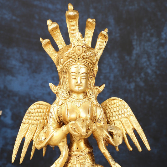 Pure Brass Nagakanya Idol 8.5" - Budhshiv.com