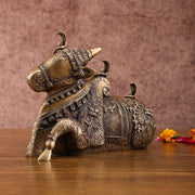 Pure Brass Nandi Statue – Intricately Carved - Budhshiv.com