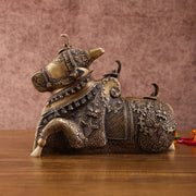 Pure Brass Nandi Statue – Intricately Carved - Budhshiv.com
