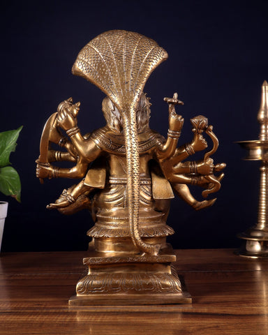 Pure Brass Narasimha hiranyakashap dhahan with bhakt Prahlad