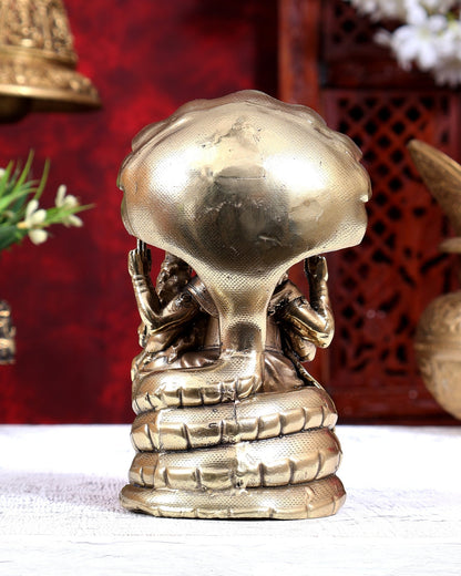 Pure Brass Narsimha Lakshmi Idol - 6 Inch - Budhshiv.com